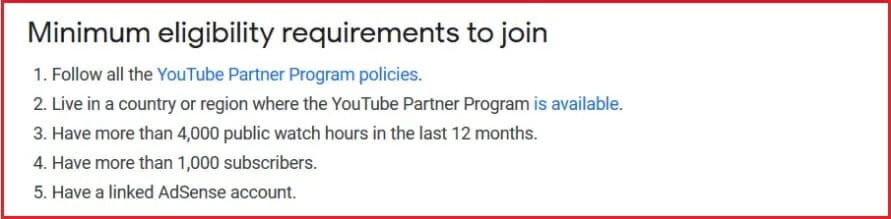 Youtube partner eligibility requirements
