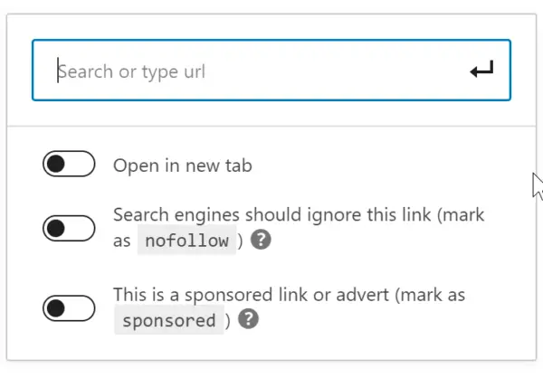 Creating a no-follow link in WordPress