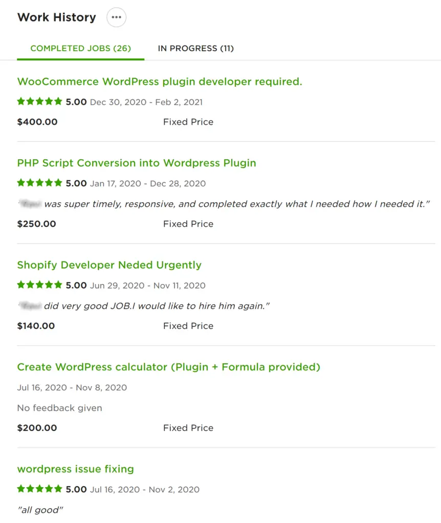 Upwork Freelancer Reviews