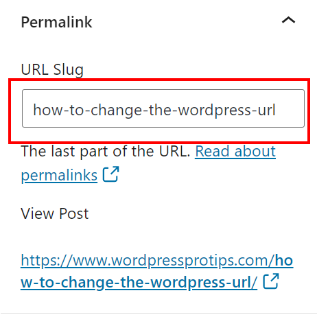 Changing WordPress URL for Page or Post
