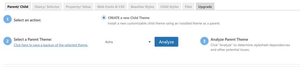 Creating a Child Theme with the Child Theme Configurator