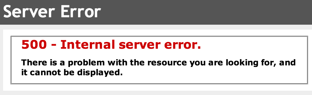 WordPress 500 Server Error
