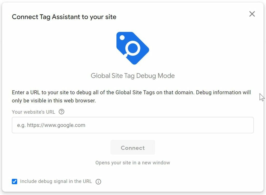 Google Tag Manager - Tag Assistant Domain Interface